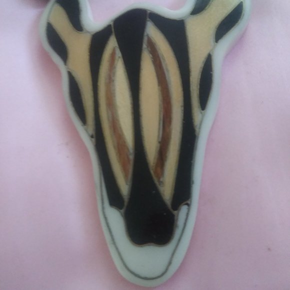 Zebra Inlay Necklace - Picture 2 of 2